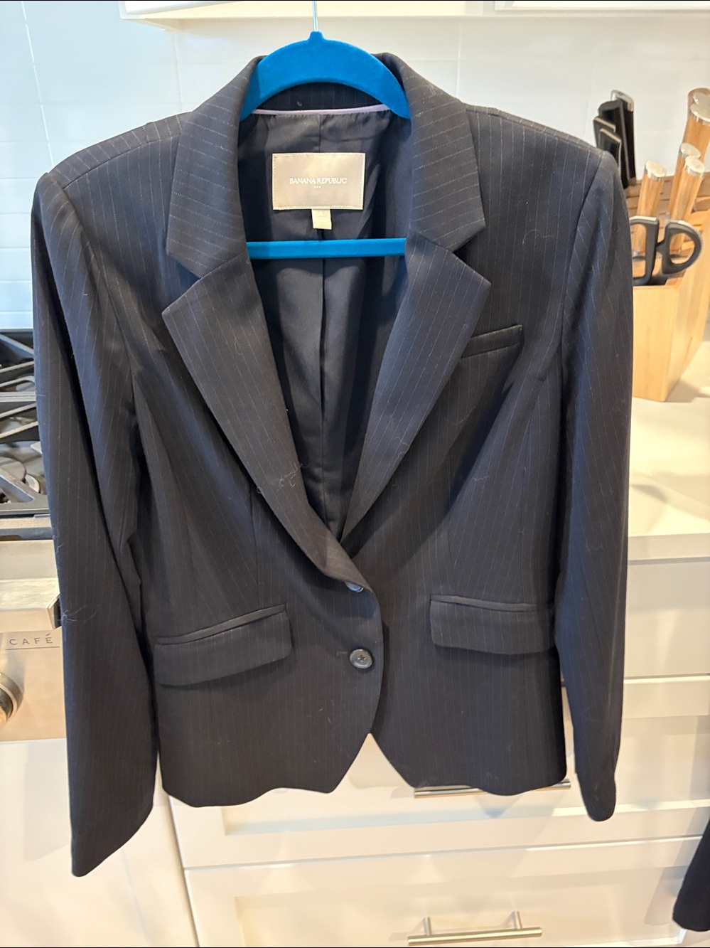 Banana Republic Women's Charcoal Pinstripe Blazer